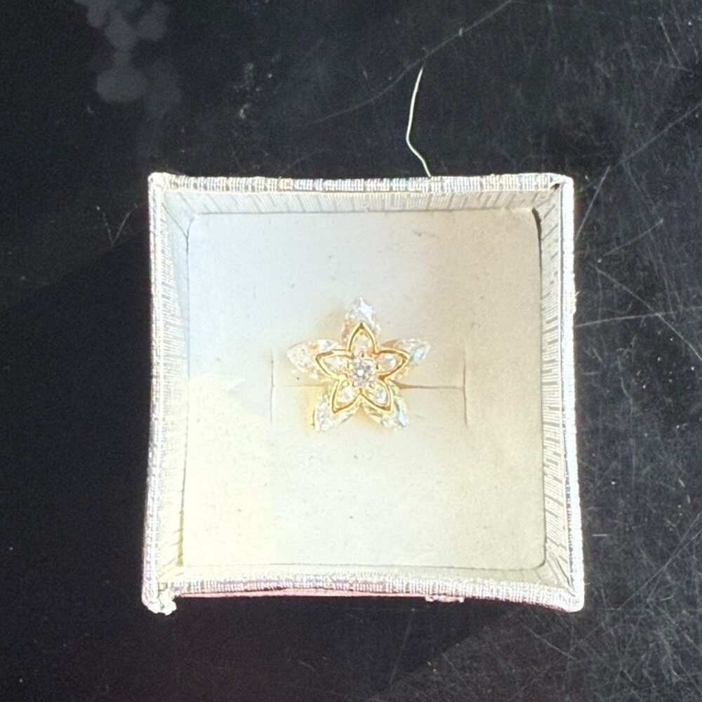 Women's Fashion One Flower Crystal Earring, Good Condition